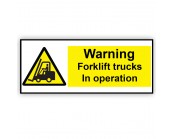 Warning Fork Lift Trucks In Operation 